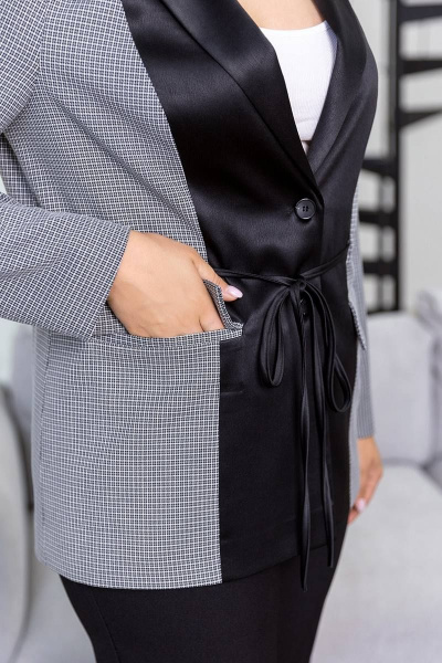 Жакет Daloria 7056 серый-черный - фото 4