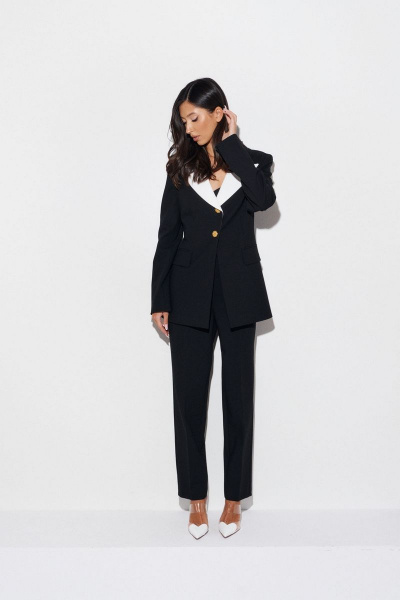 Жакет полуприлегающего силуэта с лацканами и декоративными пуговицами ANNETE A5248 - фото 5