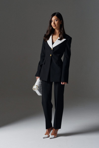 Жакет полуприлегающего силуэта с лацканами и декоративными пуговицами ANNETE A5248 - фото 1