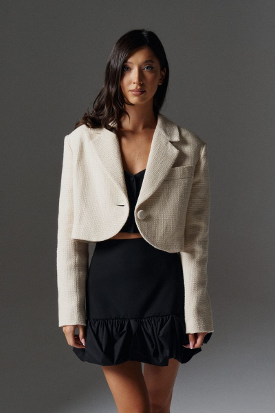 Укороченный жакет из фактурного полотна с люрексовой нитью ANNETE A5250 - фото 3