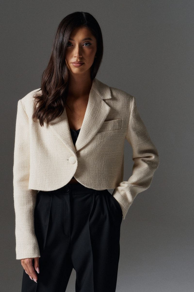 Укороченный жакет из фактурного полотна с люрексовой нитью ANNETE A5250 - фото 1