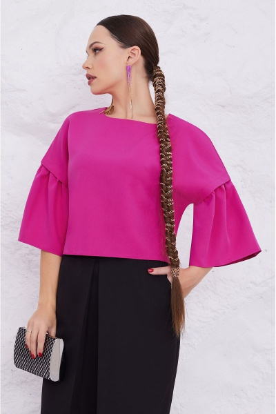 Женский костюм юбочный с рукавами-метелками и складками Lissana 4844 - фото 10