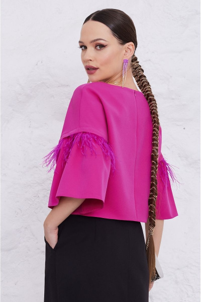 Женский костюм юбочный с рукавами-метелками и складками Lissana 4844 - фото 7