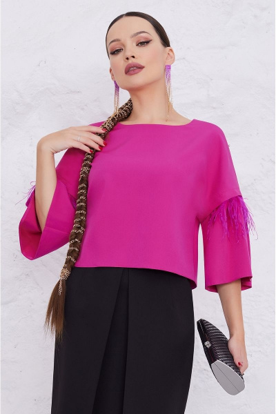 Женский костюм юбочный с рукавами-метелками и складками Lissana 4844 - фото 4