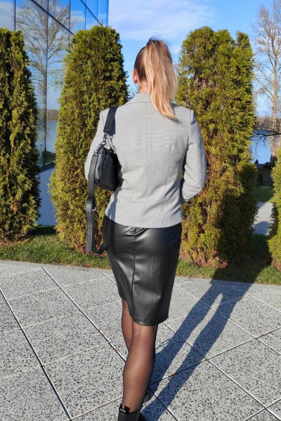 Полуприлегающий жакет в гусиный лапка с рукавом 3/4 S. Veles 5-125 гусиная лапка - фото 2