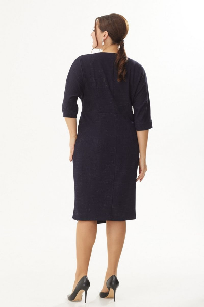 Платье люрексовое из трикотажа с складками и разрезом Michel chic 2151 синий - фото 5