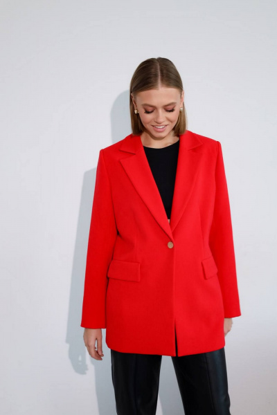 Яркий деловой жакет однобортный на пуговицах PUR PUR 11-236 - фото 1