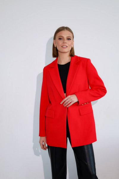 Яркий деловой жакет однобортный на пуговицах PUR PUR 11-236 - фото 3