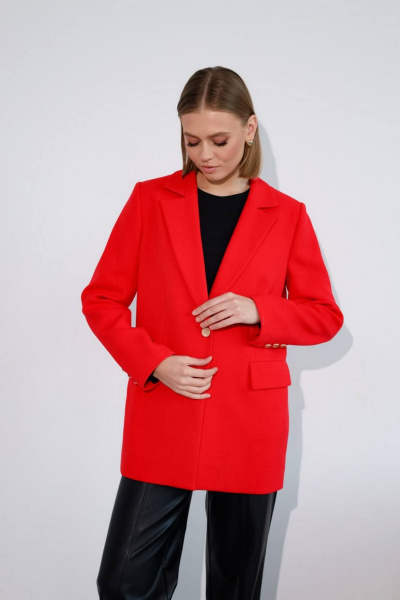 Яркий деловой жакет однобортный на пуговицах PUR PUR 11-236 - фото 2