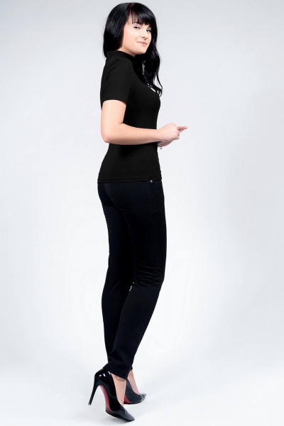 Классический джемпер прилегающего силуэта из вискозы La rouge 3274 черный - фото 3