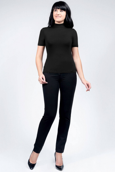 Классический джемпер прилегающего силуэта из вискозы La rouge 3274 черный - фото 2