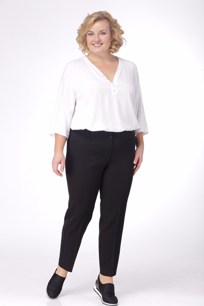 Брюки 7/8 из ткани для деловых и повседневных образов DNM 026 черный - фото 1