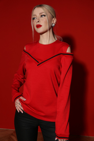 Демисезонный комплект из джемпера и брюк с имитацией топа LM КД9280-1 - фото 5