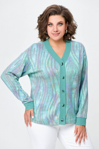 Джемпер Swallow 695.1 серо-мятный - фото 5