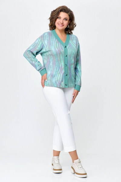 Джемпер Swallow 695.1 серо-мятный - фото 2