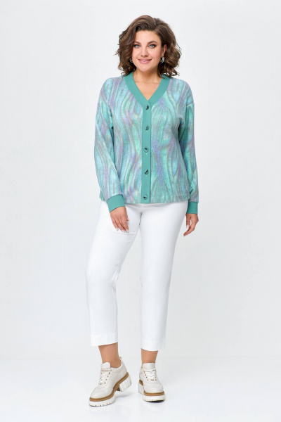 Джемпер Swallow 695.1 серо-мятный - фото 4