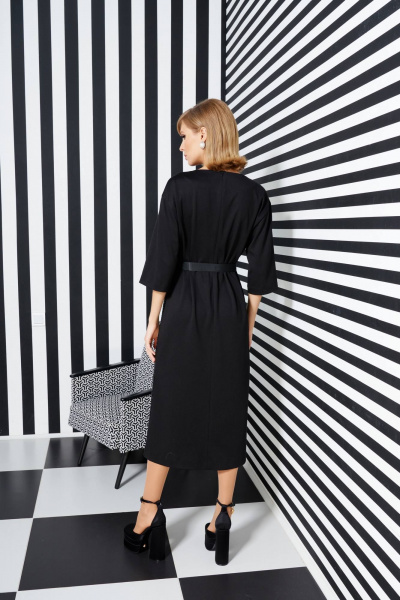 Трикотажное платье А-образного силуэта с пайетками VIZANTI 9363 белый - фото 14