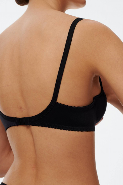 Черный трикотажный бюстгальтер с мягкой чашкой и вышивкой Леди Леда 414-288 - фото 5