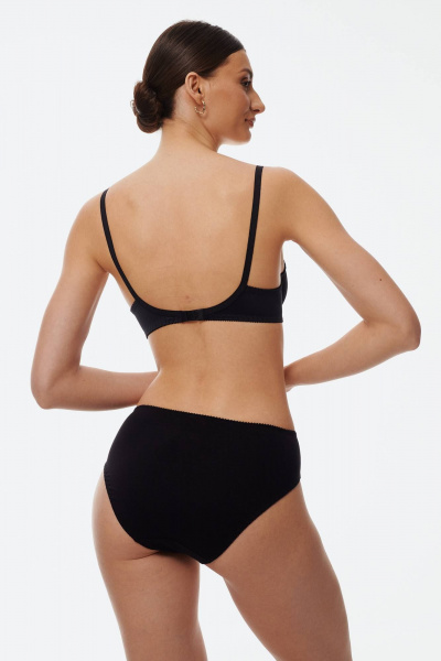 Черный трикотажный бюстгальтер с мягкой чашкой и вышивкой Леди Леда 414-288 - фото 4