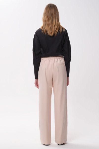 Брюки из поливискозы с прорезными карманами и резинкой Панда 150363w бежевый - фото 2