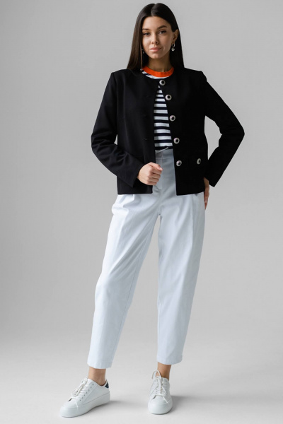 Брюки с высокой посадкой из хлопка для повседневного стиля Ivera 2046 белый - фото 7