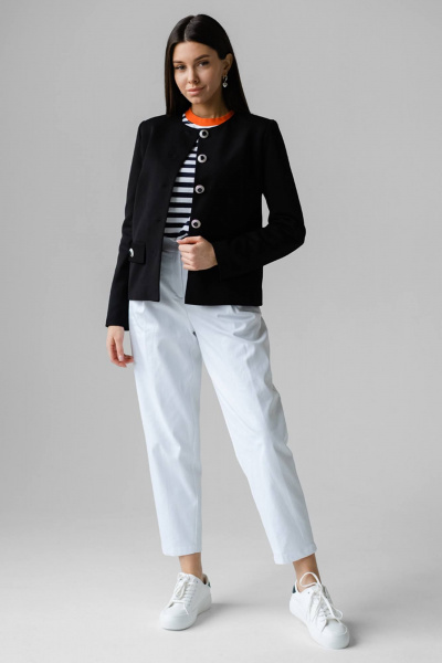 Брюки с высокой посадкой из хлопка для повседневного стиля Ivera 2046 белый - фото 6