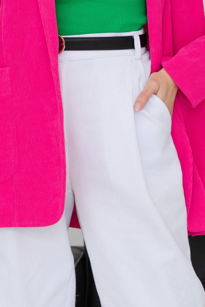 Брюки с высокой посадкой из хлопка для повседневного стиля Ivera 2046 белый - фото 3