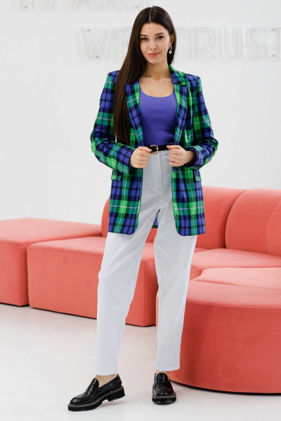 Брюки с высокой посадкой из хлопка для повседневного стиля Ivera 2046 белый - фото 4