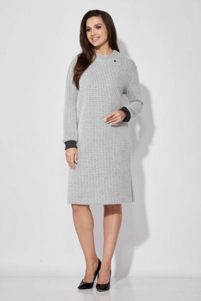 Прямое демисезонное платье из трикотажа TAiER 1246 серый - фото 10