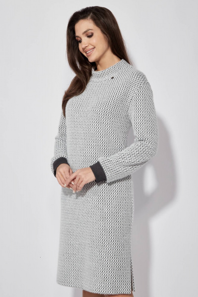 Прямое демисезонное платье из трикотажа TAiER 1246 серый - фото 9