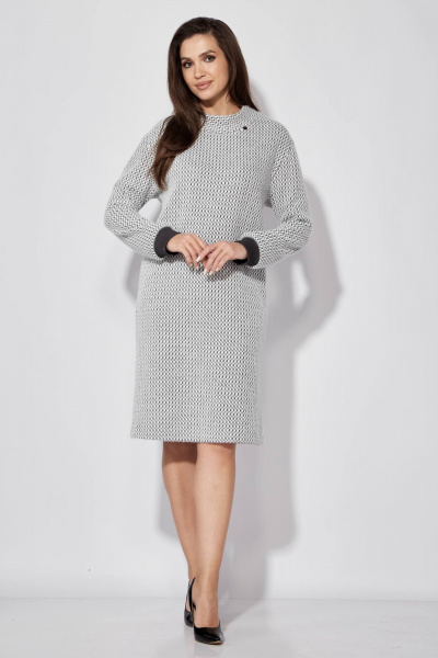 Прямое демисезонное платье из трикотажа TAiER 1246 серый - фото 8