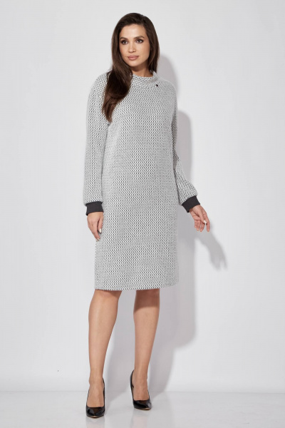 Прямое демисезонное платье из трикотажа TAiER 1246 серый - фото 1