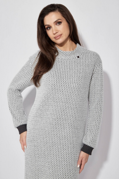 Прямое демисезонное платье из трикотажа TAiER 1246 серый - фото 7