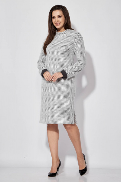 Прямое демисезонное платье из трикотажа TAiER 1246 серый - фото 6