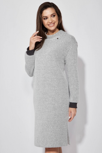 Прямое демисезонное платье из трикотажа TAiER 1246 серый - фото 3