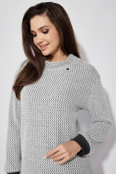 Прямое демисезонное платье из трикотажа TAiER 1246 серый - фото 4