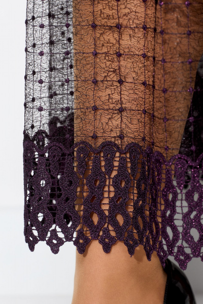 Фиолетовое кружевное платье-комплект с воланами Solomeya Lux 955 пурпурно-розовый - фото 6