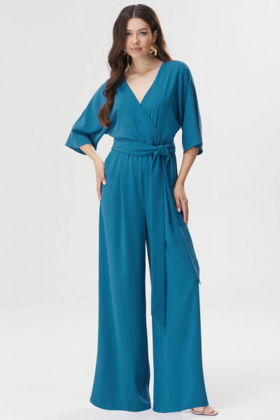 Комбинезон нарядный с расширенными брюками и запахом Lyushe 3615 - фото 2