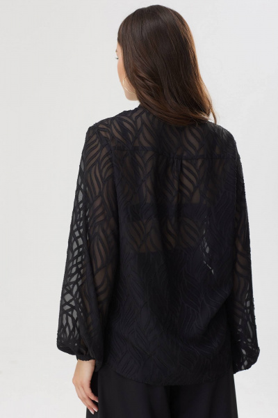 Круглогодичная нарядная блуза из шифона с V-образной горловиной Lyushe 3620 - фото 3