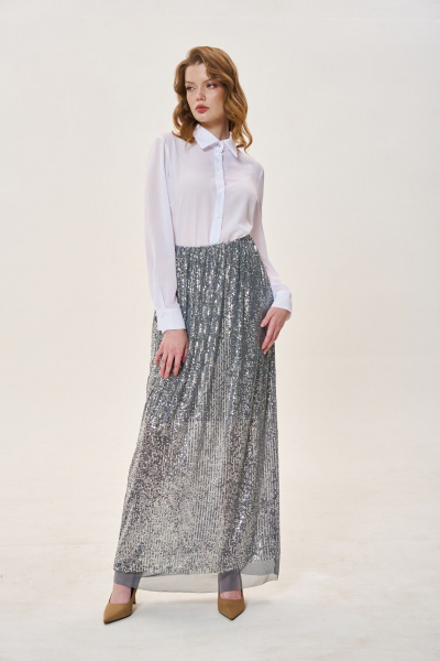Юбка FLAIM 1025.01 серебро - фото 17