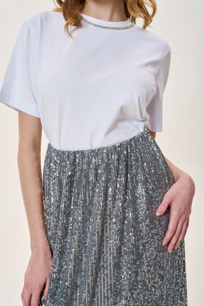 Юбка FLAIM 1025.01 серебро - фото 13