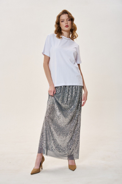 Юбка FLAIM 1025.01 серебро - фото 6