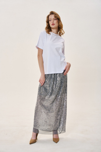 Юбка FLAIM 1025.01 серебро - фото 1