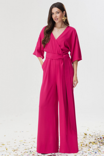 Комбинезон из струящейся ткани с поясом и вырезом на спине Lyushe 3635 - фото 5