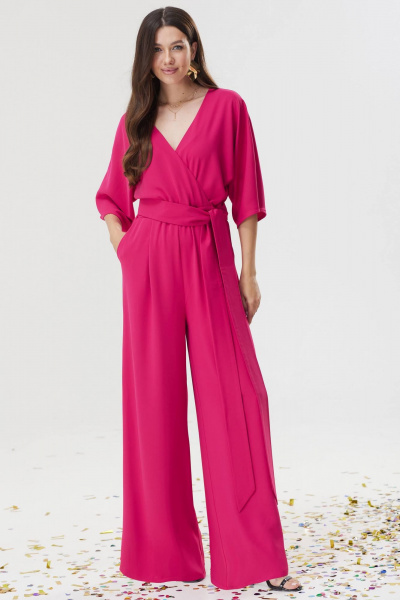 Комбинезон из струящейся ткани с поясом и вырезом на спине Lyushe 3635 - фото 4