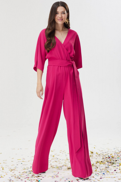 Комбинезон из струящейся ткани с поясом и вырезом на спине Lyushe 3635 - фото 3