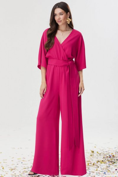Комбинезон из струящейся ткани с поясом и вырезом на спине Lyushe 3635 - фото 2