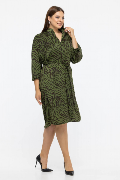 Платье из шифона с украшениями и свободным кроем Avila 0946 зеленый - фото 7