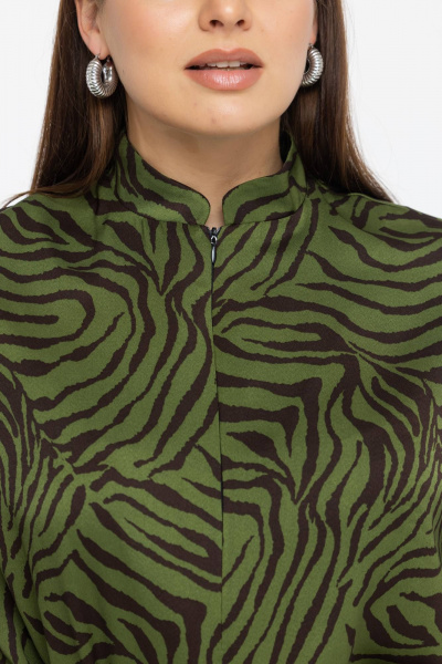 Платье из шифона с украшениями и свободным кроем Avila 0946 зеленый - фото 4