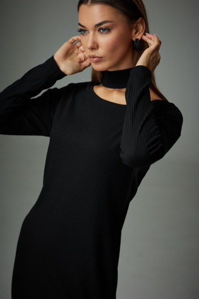 Демисезонное платье с капелькой на одно плечо и разрезами N.O.W. 1339-1 - фото 5